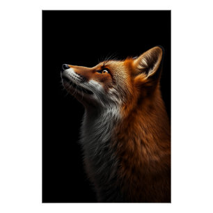 Majestic Fox Portrait, Strength & Royal Confidence Poster