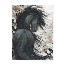 Majestic Friesian Horse by Bihrle Postcard