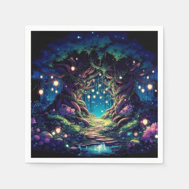Majestic Fun Enchanted Forest Baby Shower Napkin (Front)