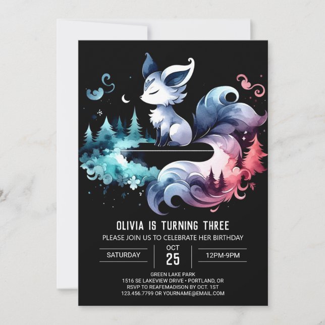 Majestic Fun Wolf Birthday Invitation (Front)