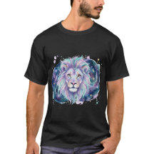 Majestic Galactic Lion Watercolor T-Shirt