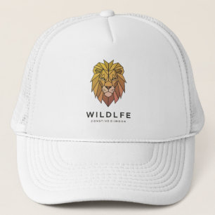 Majestic Geometric Lion Trucker Hat