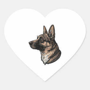 Majestic German shepherd Heart Sticker