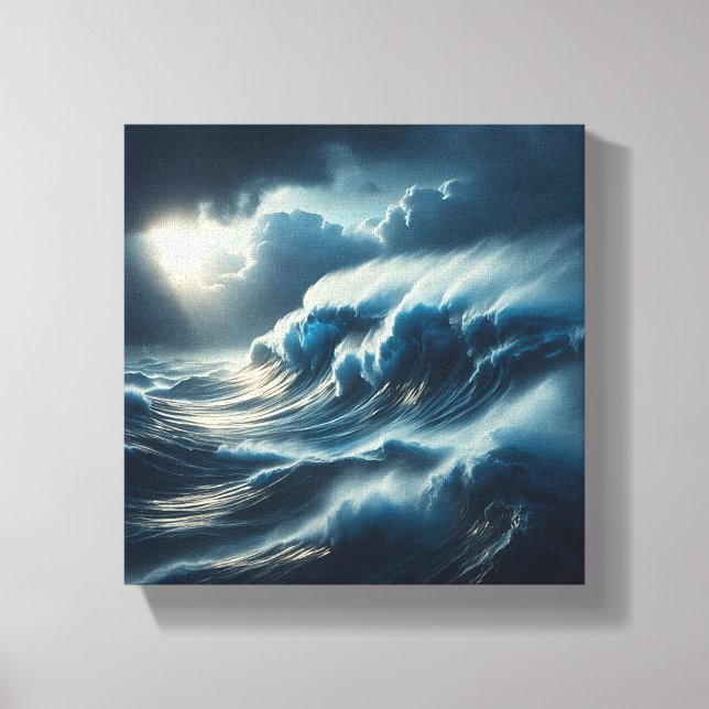 Majestic Giant Turquoise Wave Crashing  Canvas Print (Front)