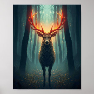Majestic Glowing Deer Wall Art – Mystical