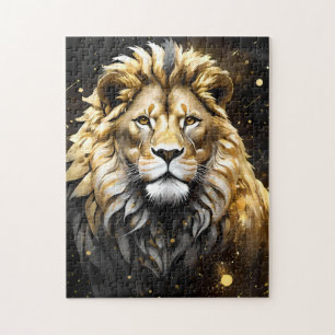 Majestic Gold And Grey Male Lion, Jigsaw Puzzle