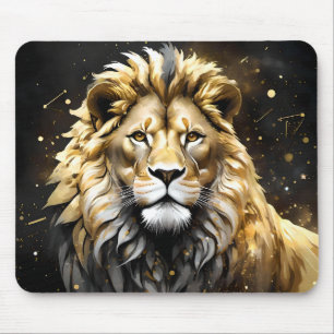 Majestic Gold And Grey Male Lion, Mouse Mat