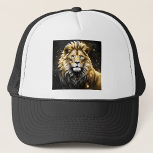 Majestic Gold And Grey Male Lion, Trucker Hat