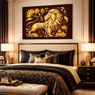 Majestic Gold Lion Poster