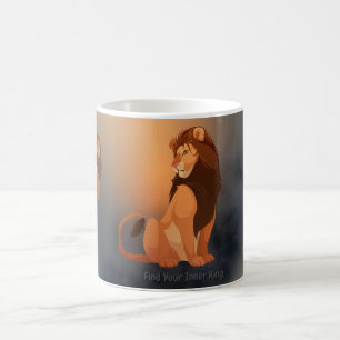 Majestic gold Lion – Powerful Animal Graphic Magic Mug