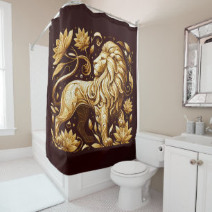 Majestic Gold Lion Shower Curtain