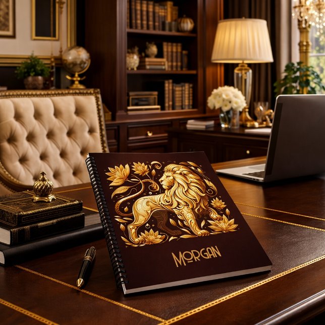 Majestic Gold Lion Spiral Notebook (Creator Uploaded)