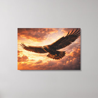 Majestic Golden Eagle – Flight in Dramatic Sky Canvas Print