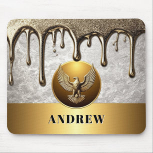 Majestic Golden Eagle Metal Design 🦅 Mouse Mat