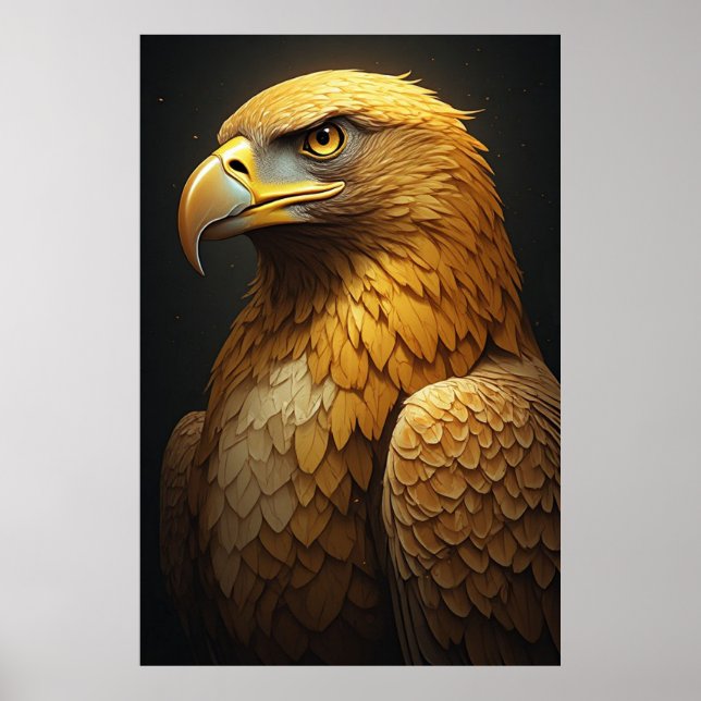 Majestic Golden Eagle Portrait  Poster (Front)
