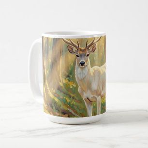 Majestic Golden Forest Buck Painting Coffee Mug