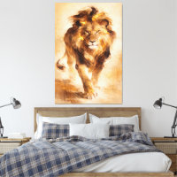 Majestic Golden Lion Abstract Painting Luxury Art