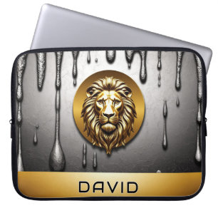 Majestic Golden Lion Wildlife Symbol 🦁 Laptop Sleeve