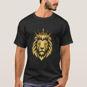 Majestic Golden Lion with Crown – Royal Power Desi T-Shirt