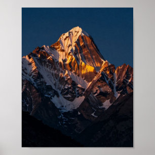 Majestic Golden Peak at Twilight Poster