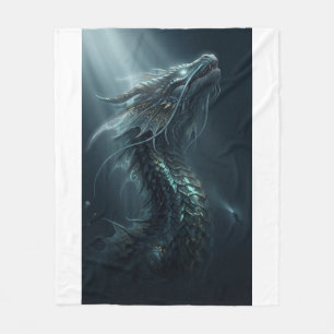 Majestic Golden Scale Sea Dragon - Deep Ocean Guar Fleece Blanket