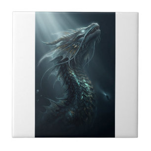 Majestic Golden Scale Sea Dragon - Deep Ocean Guar Tile