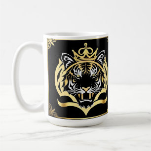 Majestic Golden Tiger Illustration Coffee Mug