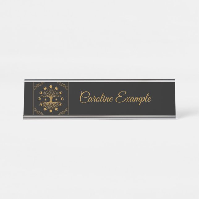 Majestic golden Tree of Life Desk Name Plate (Front)