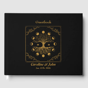 Majestic golden Tree of Life Guest Book
