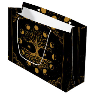 Majestic golden Tree of Life Large Gift Bag
