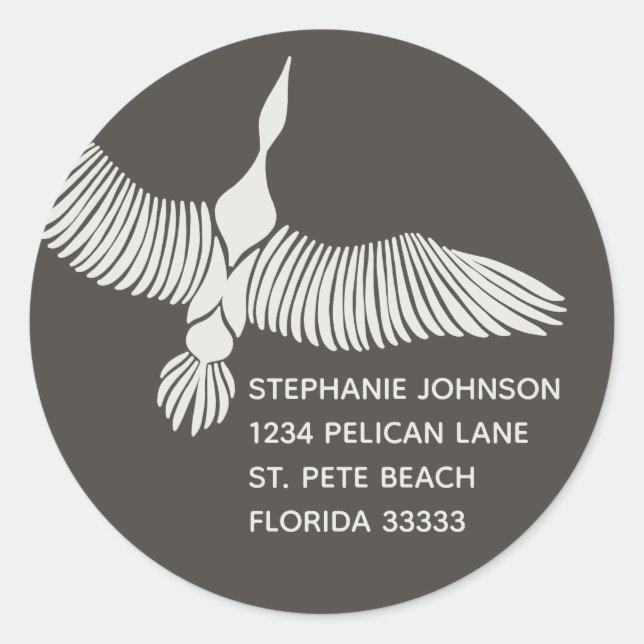 Majestic Goose Return Address Classic Round Sticker (Front)