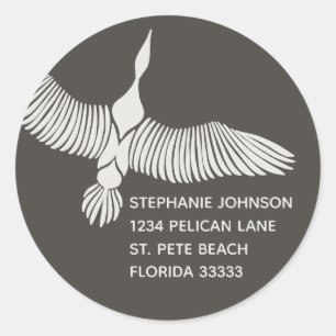 Majestic Goose Return Address Classic Round Sticker