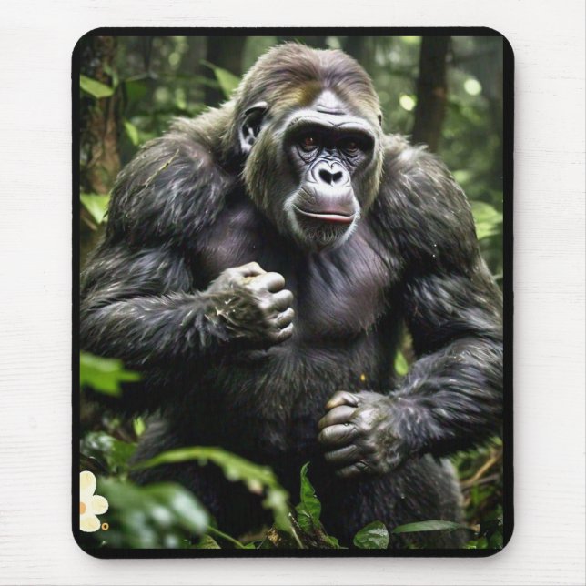 "Majestic Gorilla in Action" Mouse Mat (Front)