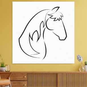 Majestic Grace – Minimalist Horse Line Art Canvas Print