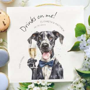 Majestic Great Dane Waiter Watercolor Customisable Napkin