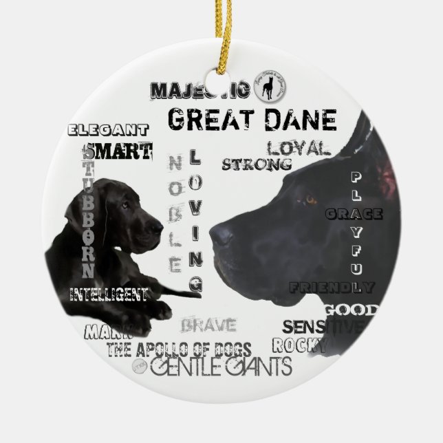 Majestic Great Danes Ceramic Tree Decoration (Front)