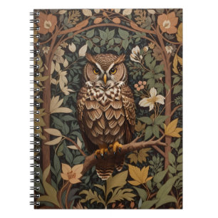 Majestic Great Horned Owl Forest Notebook