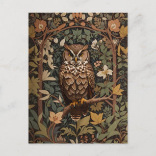 Majestic Great Horned Owl Forest Postcard