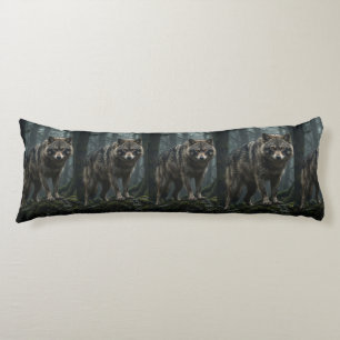 Majestic Grey Wolf Body Pillow – Wilderness Gift