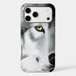 Majestic Grey Wolf Portrait Golden Eyes Wildlife