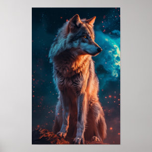 Majestic Grey Wolf Wildlife Poster