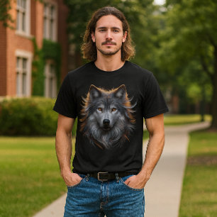 Majestic Grey Wolf with Copper Eyes  T-Shirt