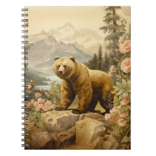 Majestic Grizzly Bear in a Forest Notebook