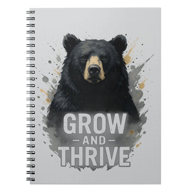 Majestic Growth Black Bear Art   Notebook (Front)