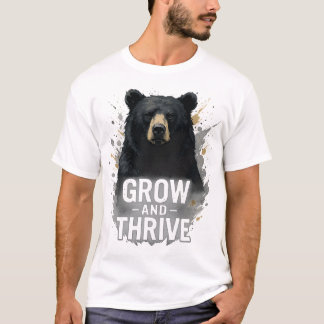 Majestic Growth Black Bear Art   T-Shirt