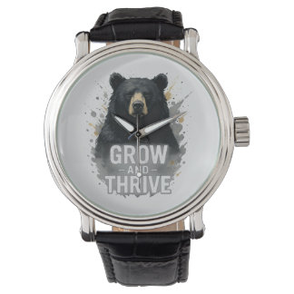 Majestic Growth Black Bear Art Watch