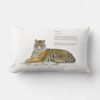 Majestic Hand painted Bengal Tiger Lumbar Cushion
