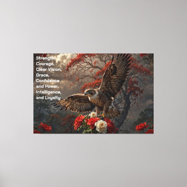 Majestic Hawk for a Successful Future Canvas Print (Front)