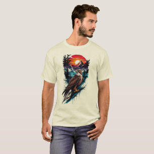 Majestic Hawk Mountain Sunset Graphic T-Shirt