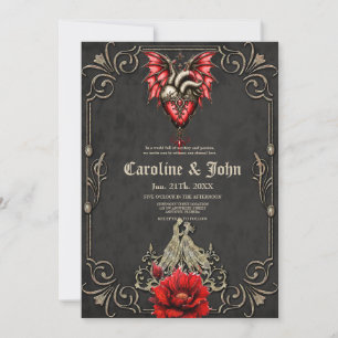 Majestic heart, a Gothic Romance Invitation